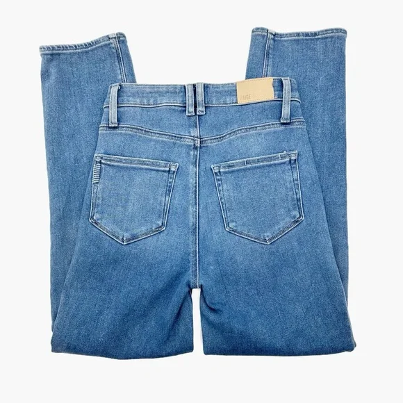 Paige Stella Crop High Waisted Straight Leg Jeans in Seawater Size 24 - Picture 3 of 15